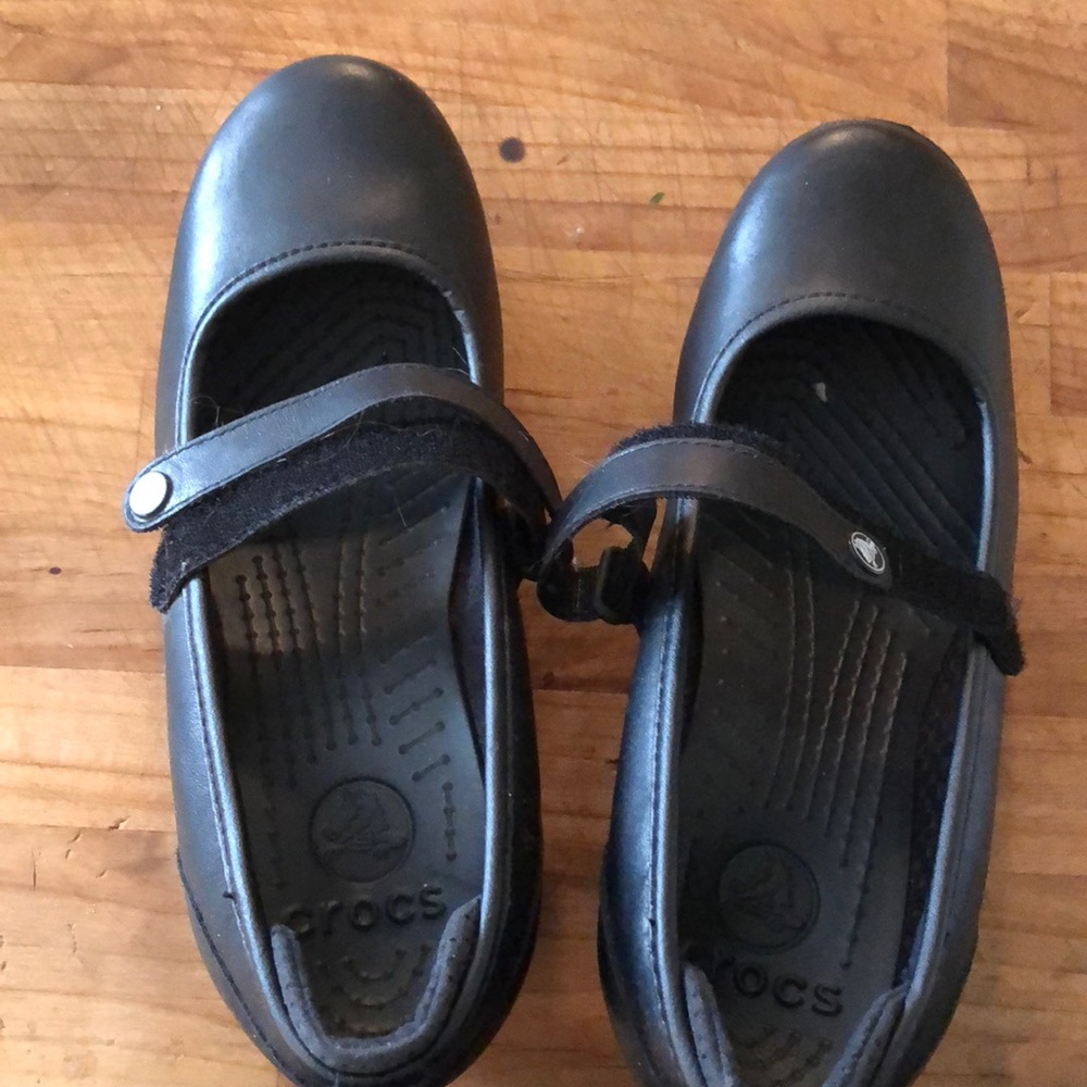 Black croc shoes